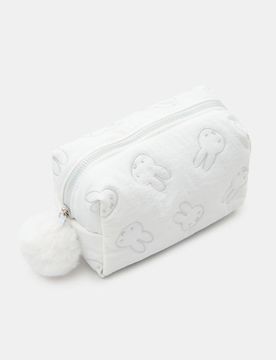 Beauty case con ricamo Miffy - bianco