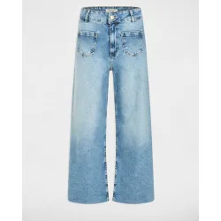 Pantalón vaquero de mujer ancho de tiro alto