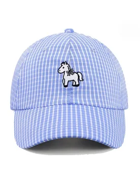Cute Horse Embroidery Baseball Cap Women Gingham Baseball Hat Soft Top Hat Men Outdoor Sports Baseball Cap - Aliexpress - FashionsVida