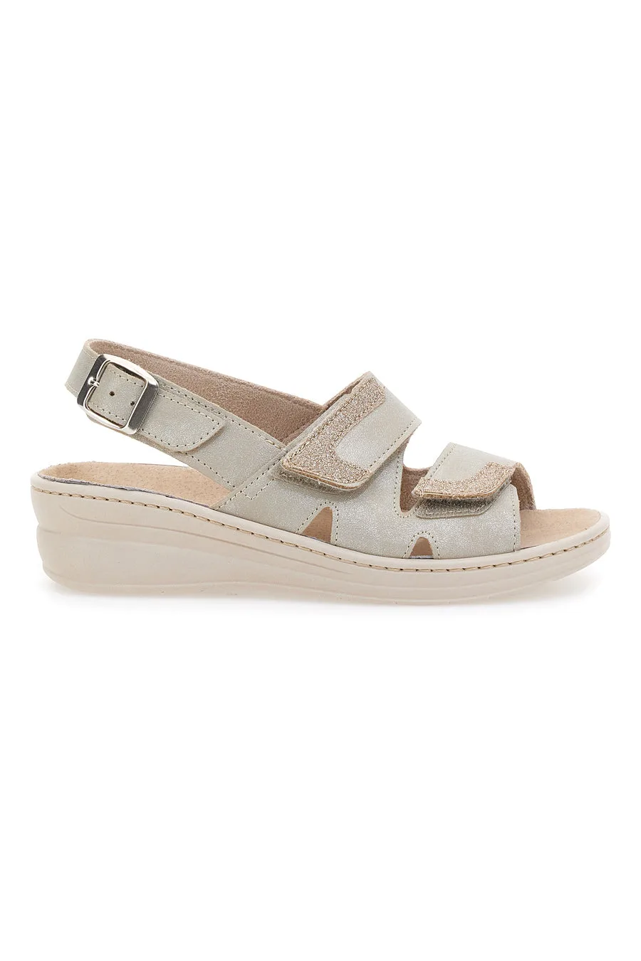 Sandali Beige con Cinturino e Sottopiede in Pelle 183 37 - PRIMA RIGA - FashionsVida