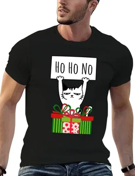Cat Christmas Cat Ho Ho No T-Shirt funny t shirts man funny t shirts dark humor man t shirts cotton T-shirt - Aliexpress - FashionsVida