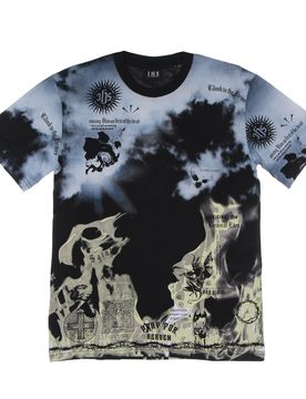 Maglietta Uomo Clouds & Flames Tee Black/multi