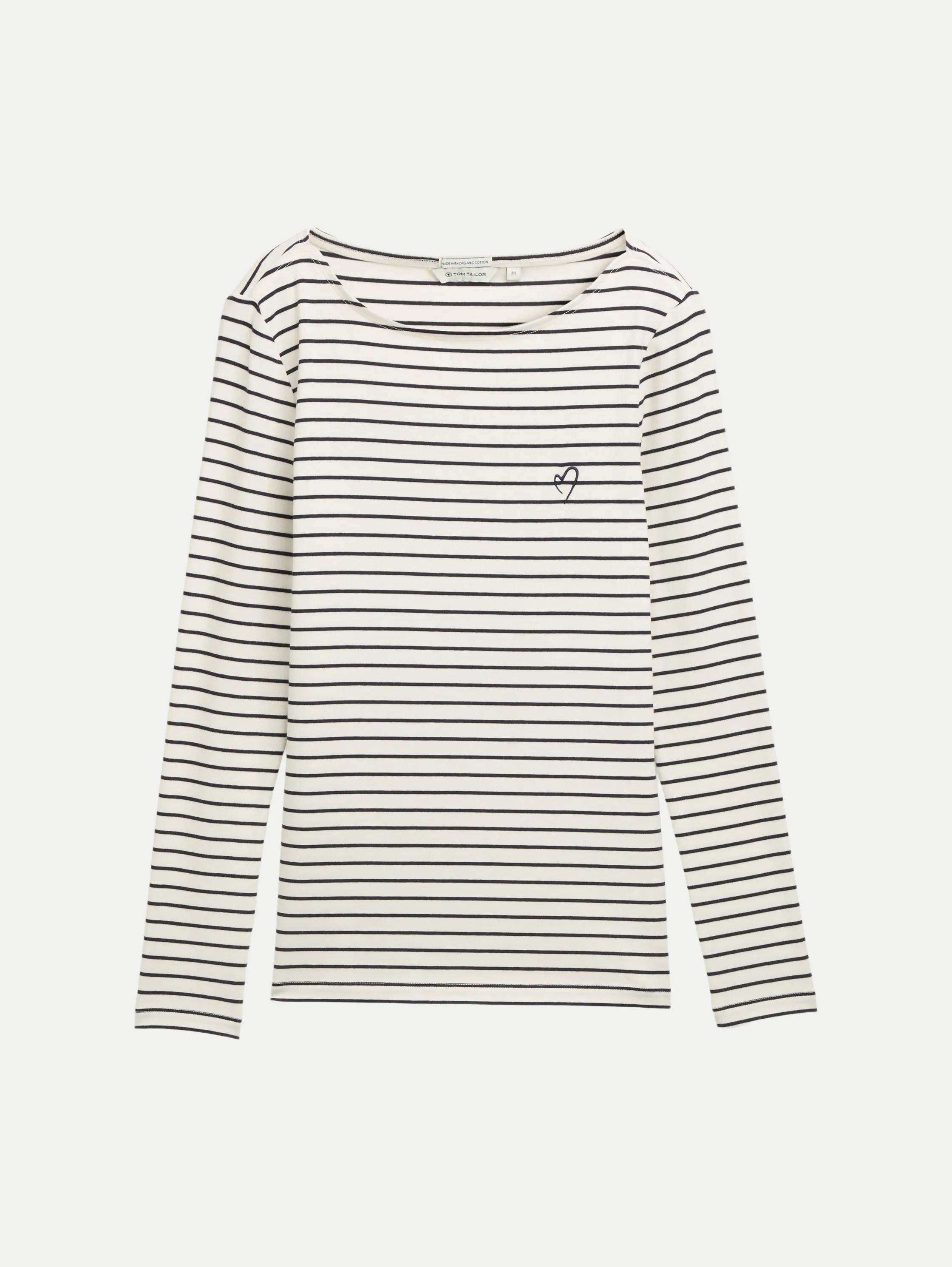 Langarmshirt mit Streifenmuster Weiß M - Tom Tailor Casual - FashionsVida