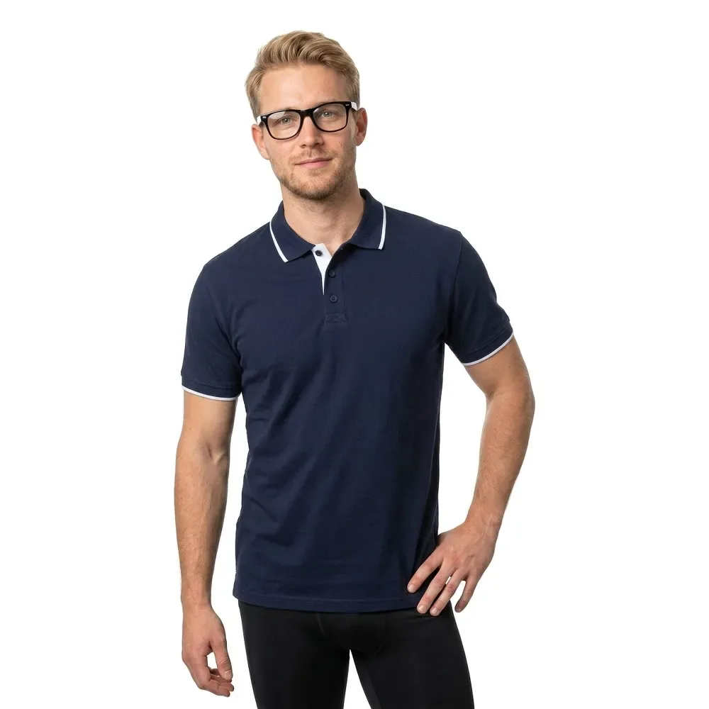 Eik Short Sleeve Polo SR Navy M Men - Sea Ranch - FashionsVida