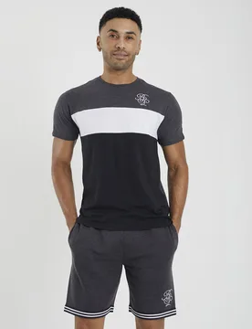 Mens Charcoal 'Maxwell' T-Shirt And Shorts Set - Size X-Large - Brave soul - FashionsVida