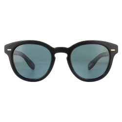Unisex Round Black Blue Polarized Cary Grant OV5413SU Sunglasses - Black - Size: One Size