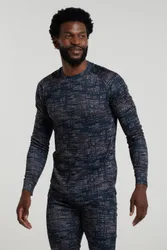Talus Mens Printed Thermal Top - Black - Black - Size: XL
