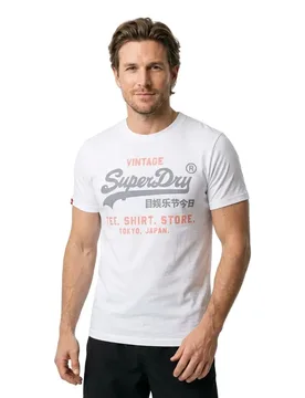 Maglietta A Maniche Corte Vl Heritage Relaxed Optic M - Superdry - FashionsVida