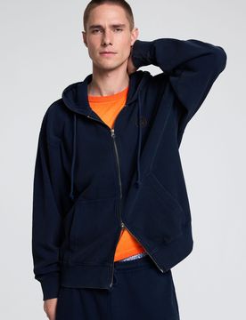 Sudadera capucha punto, Hombre, Algodon, Azul, S