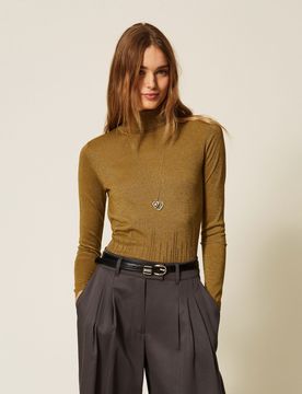 Twinset Pull col montant avec lurex