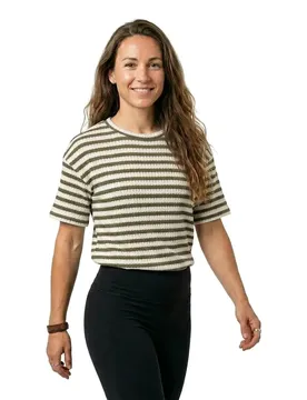 Felpa Structured Fit Olive White Stripe S