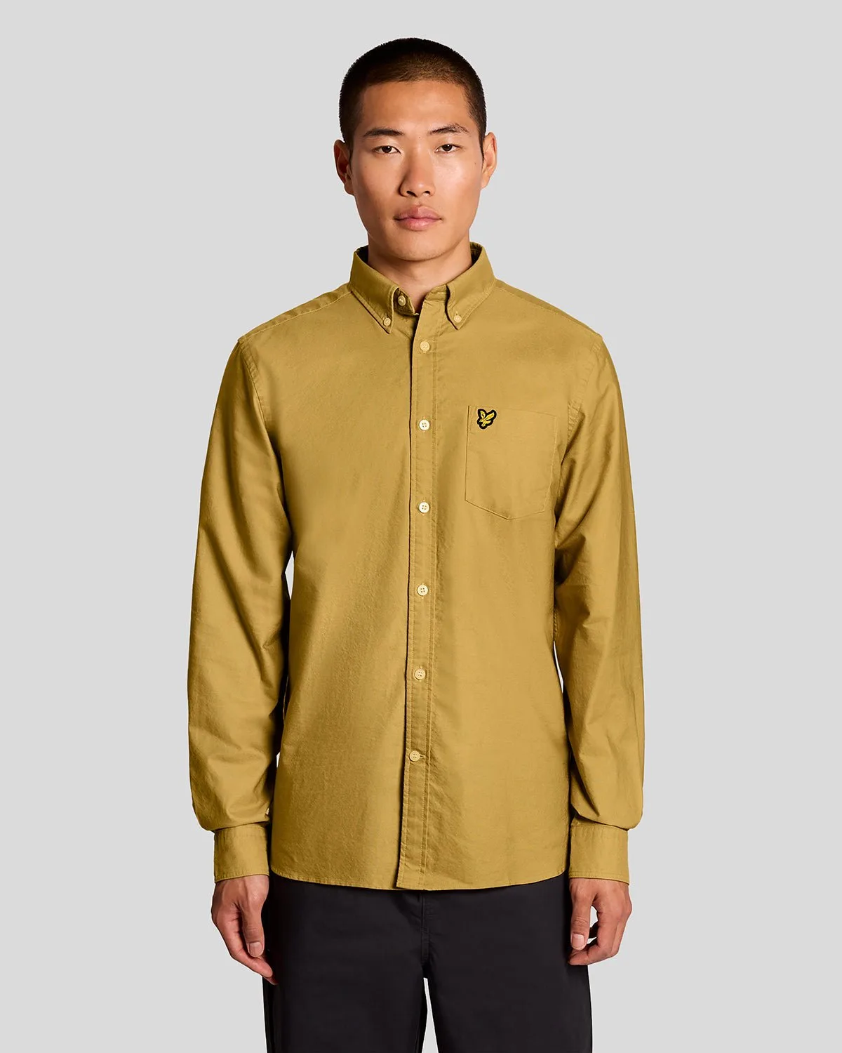 Men's Cotton Button Down Oxford Shirt in Beige - Lyle & Scott - FashionsVida