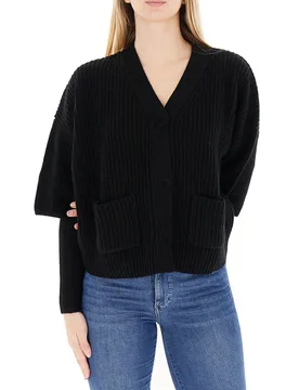 Cardigan con manicotti NERO UNI - VICOLO - FashionsVida
