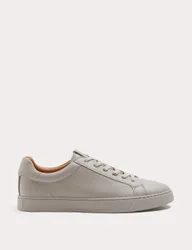 Leather Lace-Up Trainers Light Grey male