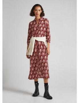 Para mujer. PL953362 Vestido Gloria (S), Casual, Viscosa, Manga larga, Sostenible