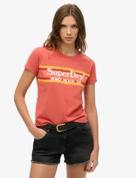 Superdry Women's Figurbetontes Venue Outdoors T-shirt Rot - Größe: 36 - 39.99 - FashionsVida