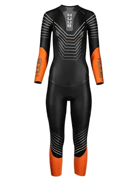 Araya Woman Long Sleeve Neoprene Wetsuit Black / Orange SM Women - HUUB - FashionsVida