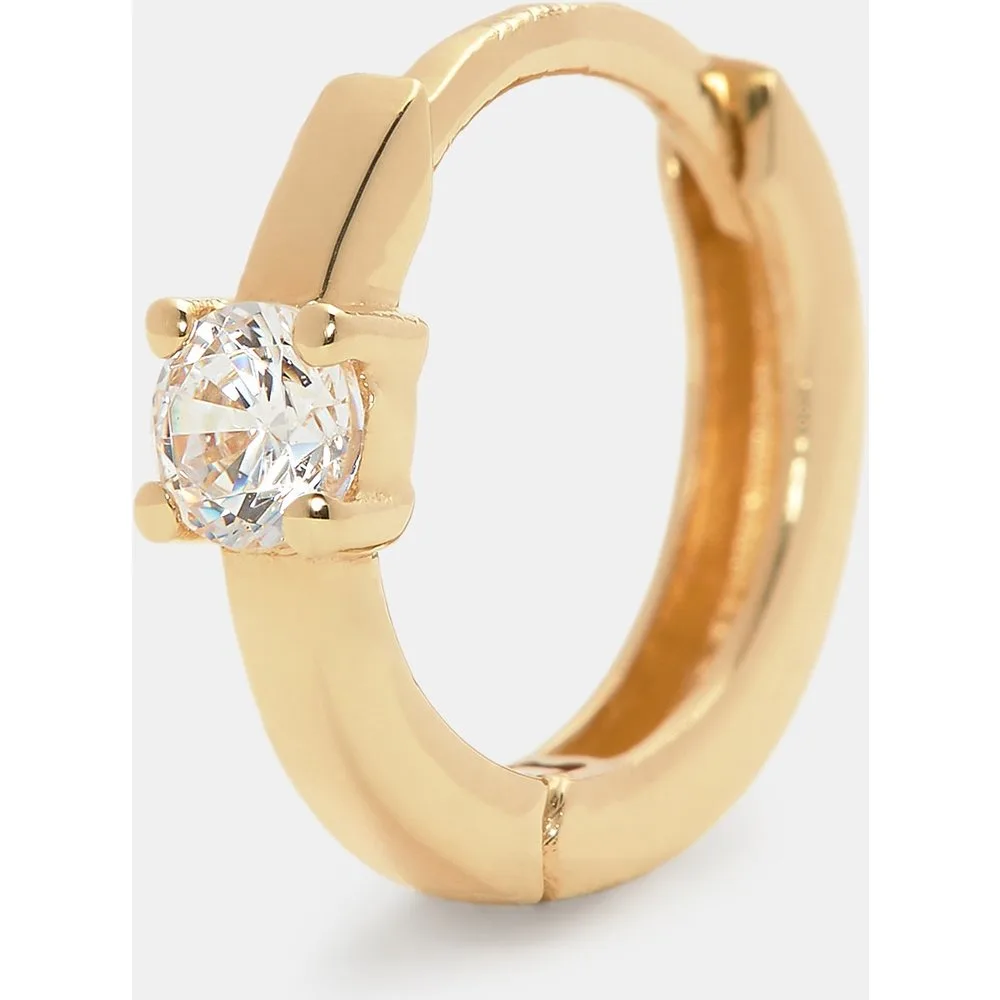 Pendiente de aro individual de oro y diamantes - El Corte Inglés - FashionsVida