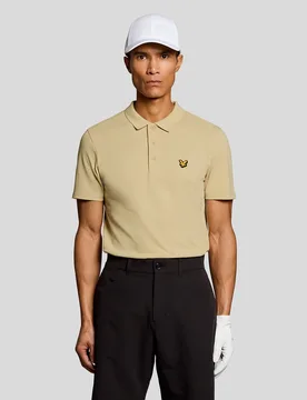 Men's Golf Technical Polo Shirt in Beige - Lyle & Scott - FashionsVida