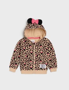 Top da jogging con zip e cappuccio Minnie Mouse - beige