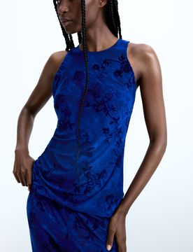Top jardín nocturno, Mujer, Poliester, Azul, XS