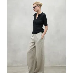 Pantalones de mujer mossi de lino holgados