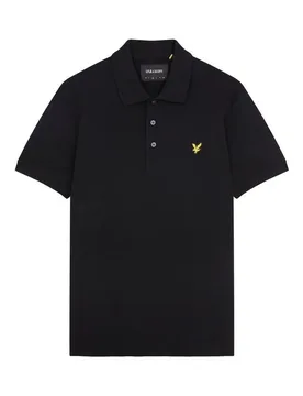 Lyle & Polo à Manches Courtes Plain Black L - Scott - FashionsVida