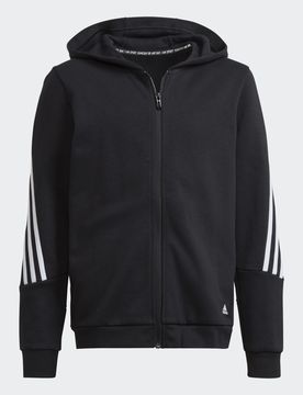 Felpa con cappuccio Future Icons 3-Stripes Full-Zip 7-8A Black / White