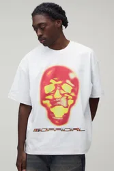 Herren Afterlight Skelett-Druck Kurzarm-Oberteil White Größe Medium