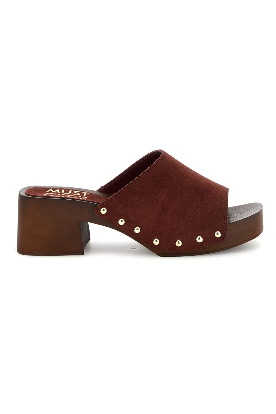 Sandalo bordeaux con tacco e borchie Must Have 11934 36 - Pittarello - FashionsVida