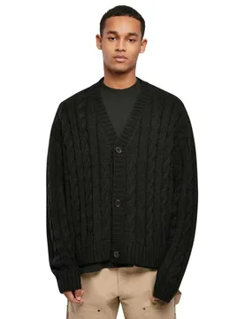 Cardigan Boxy Black XL Homme - Urban classics - FashionsVida