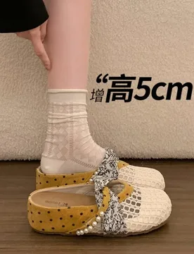 Outdoor Thick-soled Women Mules Fashion String Bead Platform Slippers Novelty Polka Dot Summer Ladies Shoes Round Toe Slippers - Aliexpress - FashionsVida
