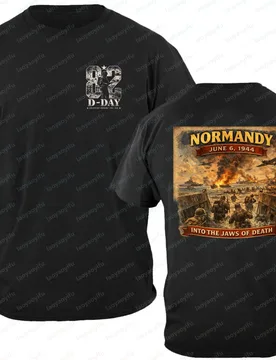 Nd Anniversary D-Day Normandy Landing 2026 T-Shirt Men's Into The Jaws of Death June 6 1944 War Double-Sided Print Cotton Tops - Aliexpress - FashionsVida