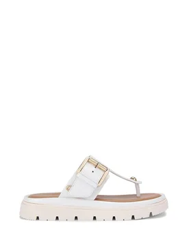 Women's 'Pavilion T Bar Mule' Leather Flats in White Size: 5 - White - Size: 5 - Carvela - FashionsVida