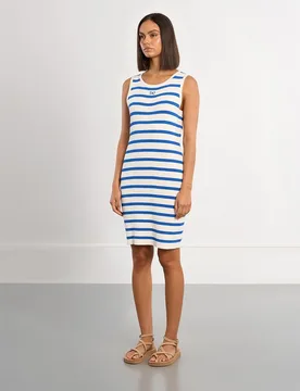 Vestido de manga sisa estampado rayas - Lili Sidonio - FashionsVida