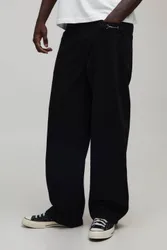 Herren Gewaschene Jeans Hosen Mit Entspannter Passform Und Schnallendetail True Black Größe 34R
