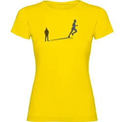 Run Shadow Short Sleeve T-shirt Yellow M Women