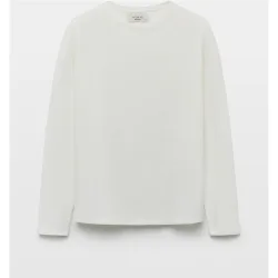 Camiseta de mujer con manga larga y cuello caja
