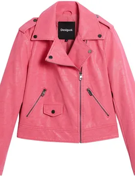 Cazadora biker de mujerefecto piel - Desigual - FashionsVida