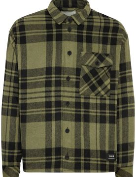 Solid Camisa verde / negro