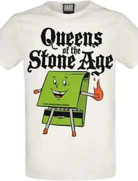T-Shirt - Amplified Collection - Match Book - M bis XXL - für Männer - Größe M - altweiß - Lizenziertes Merchandise! - Männer - male - Queens of the Stone Age - FashionsVida