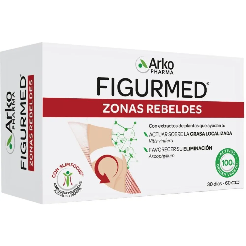 Complemento Alimenticio Figurmed Zonas Rebeldes 60 Cápsulas - Arkopharma - FashionsVida