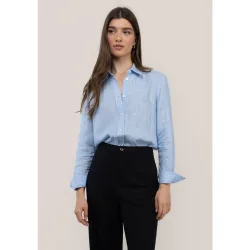 Camisa de lino de mujer rose