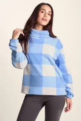Women's 'March' Microfleece Pullover Sweatshirt in Light Blue Size: 10 - Light Blue - Size: 10