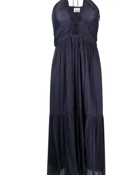 Navy Birona Halterneck Dress - Isabel Marant - FashionsVida