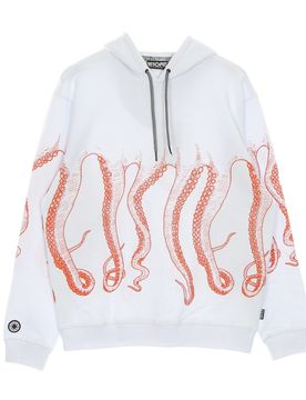 Felpa Leggera Cappuccio Uomo Outline Hoodie White