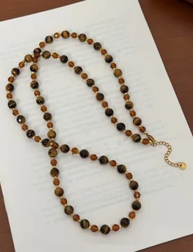 Minar Light Luxury Natural Stone Tiger Eyes Beads Beaded Necklace for Women 14K Real Gold Plated Copper Chain Strand Chokers - Aliexpress - FashionsVida