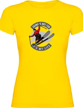 T-shirt à Manches Courtes Skiing Is Not Fun Yellow S - Kruskis - FashionsVida
