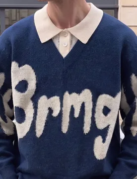 Suéter casual de hombre con cuello polo de patchwork, corte holgado estilo universitario, para primavera/otoño, top de manga larga - Shein - FashionsVida