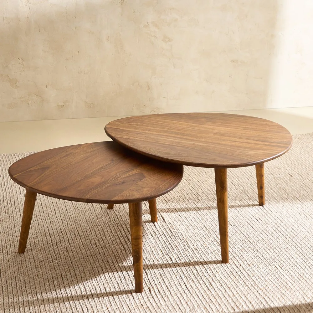 Set de 2 mesas de centro de madera de palisandro Bruno Room - El Corte Inglés - El Corte Inglés - Room - FashionsVida